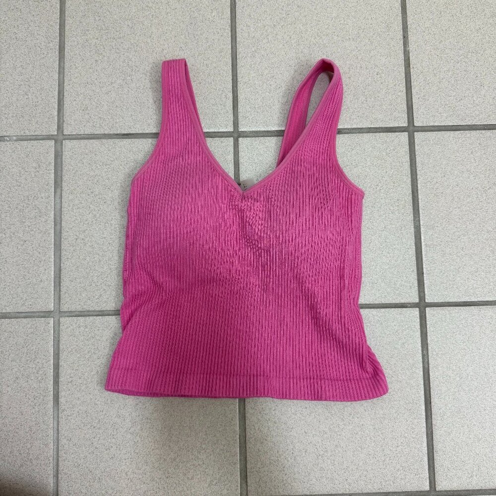 Altar'd State Revival Ribbed Tank Top Pink Womens O/S